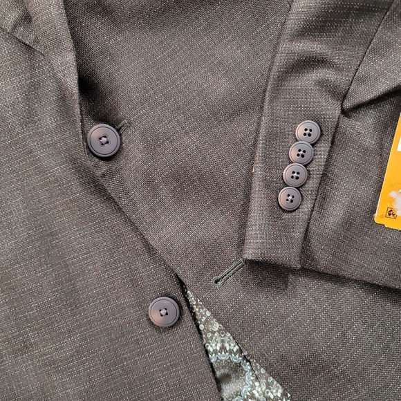 Tallia‎ Slim-Fit Brown Mix Sport Coat Mens 48R 48 Valmonte Elbow Patches - Picture 6 of 8